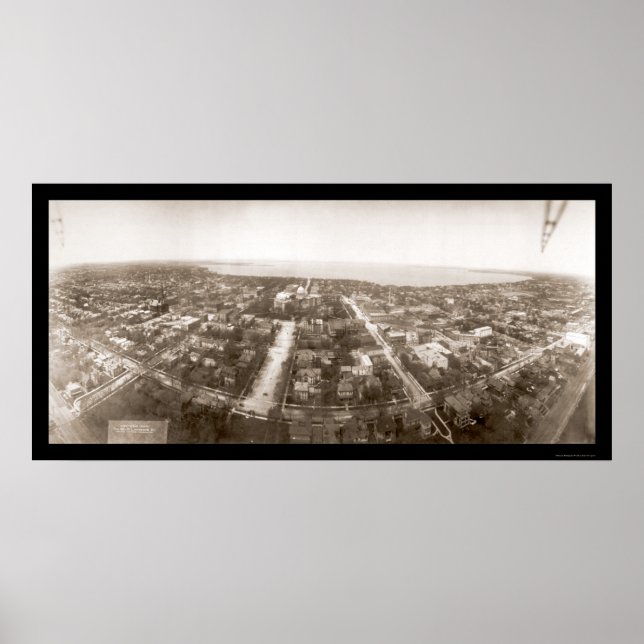Póster Foto aérea Madison WI de 1908 (Frente)
