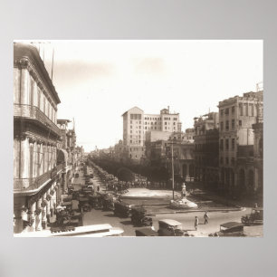 Póster Foto Antigua de El Prado de La Habana de 1920