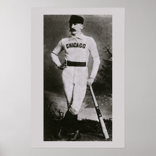 Póster Foto antigua, jugador de béisbol de Chicago