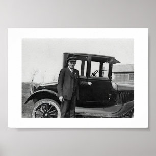 Póster Foto antigua real de coche   