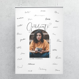Póster Foto arqueada de graduado Firma de graduación