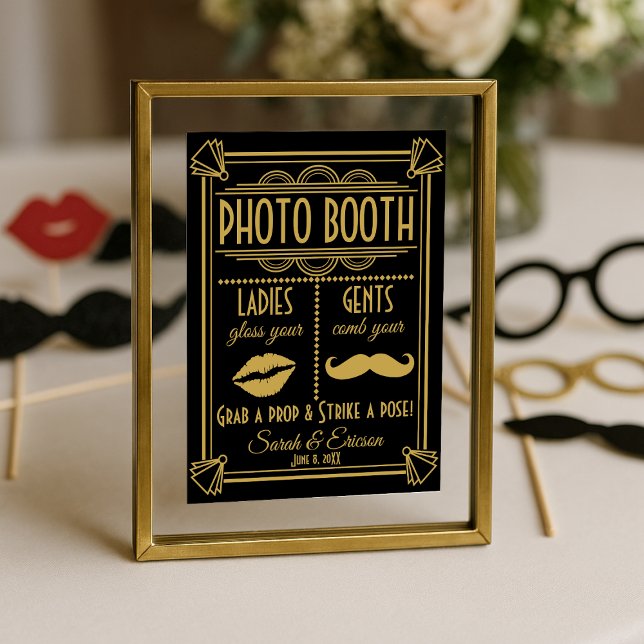 Póster FOTO Art Deco BOOTH boda signo negro y oro (Subido por el creador)