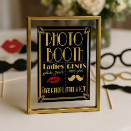 Póster FOTO Art Deco BOOTH imprimir negro y oro