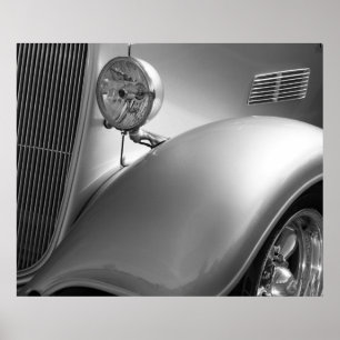 Póster Foto blanco y negro del coche
