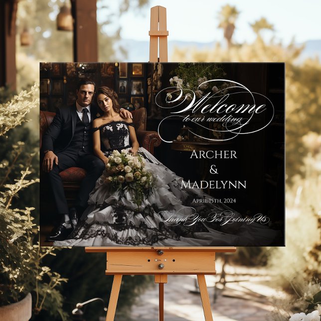 Póster Foto boda de bienvenida signo de caligrafía elegan (Subido por el creador)