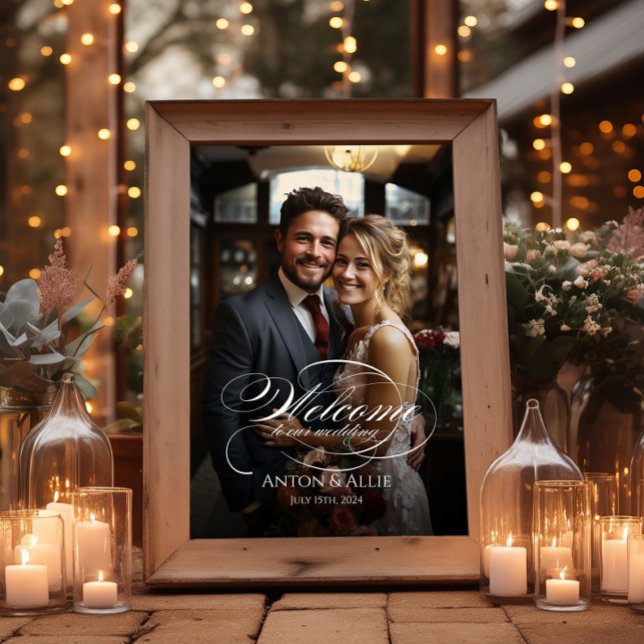 Póster Foto boda de bienvenida signo de caligrafía elegan (Subido por el creador)