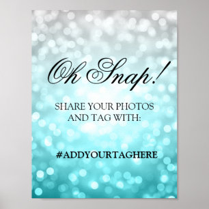 Póster Foto Boda de hashtag Rótulo Beach Ombre Lights