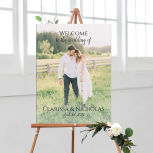 Póster Foto boda signo de bienvenida personalizable compl