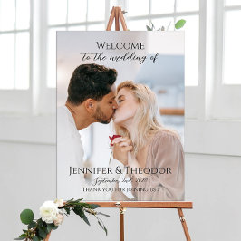 Póster Foto boda signo de bienvenida personalizable compl