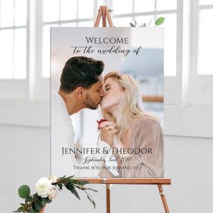 Póster Foto boda signo de bienvenida personalizable compl