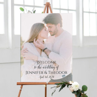 Póster Foto boda signo de bienvenida personalizable compl