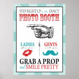 Póster Foto Booth Rótulo del Circo de Carnaval Cumpleaños