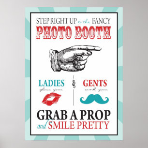 Póster Foto Booth Rótulo para Circo de Carnaval Cumpleaño