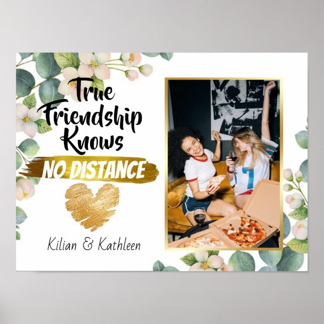 Póster Foto Botánica de distancia de amistad de alejamien (Frente)