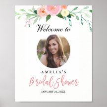 Foto Bridal Shower Welcome Sign Botanic