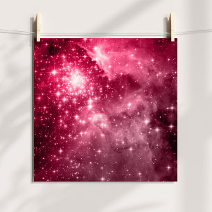 Póster Foto Celestial Tinta de Estrellas Frambuesa