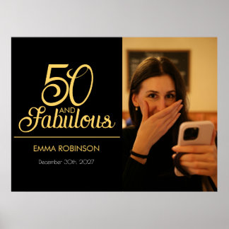 Póster Foto cincuenta y fabuloso cumpleaños 50