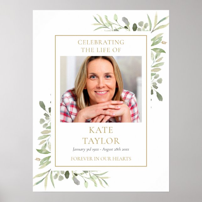 Póster Foto conmemorativa de celebración de vida Funeral  (Frente)