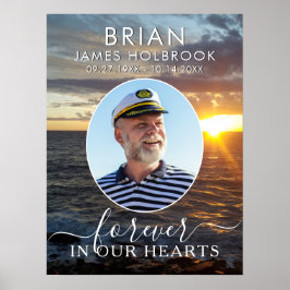 Póster Foto conmemorativa del atardecer oceánico para sie