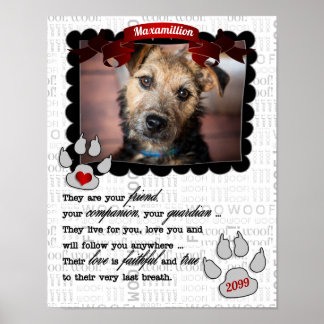 Póster Foto conmemorativa del Mascota del corazón rojo y 