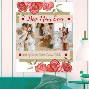 Póster Foto corta a mejor mamá de todos los Días de la Ma