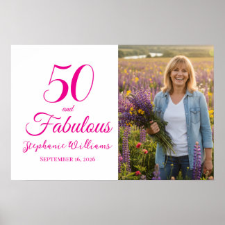 Póster Foto de 50 y fabuloso cumpleaños número 50