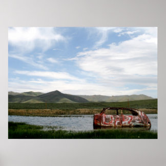 Póster Foto de Abandon Car Scenic