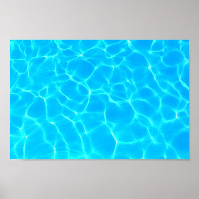 Póster Foto de agua de piscina azul transparente (Frente)
