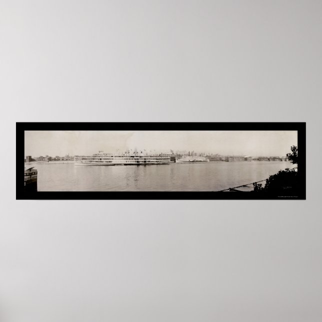 Póster Foto de Albany NY Waterfront 1909 (Frente)