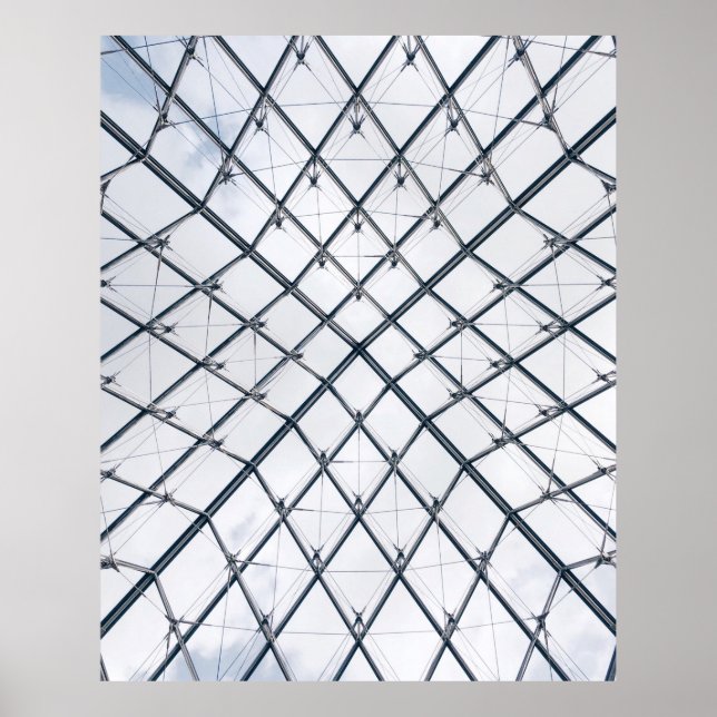 Póster Foto de ángulo bajo del marco metalizado gris (Frente)