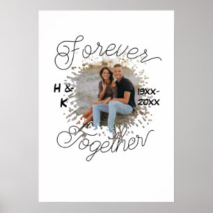PÓSTER FOTO DE ANIVERSARIO DE PAREJA JUNTOS PARA SIEMPRE 
