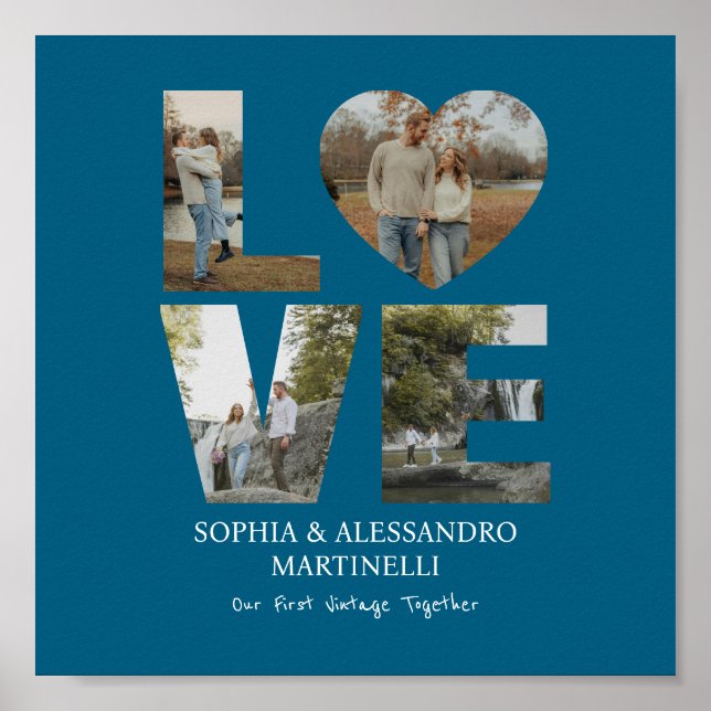 Póster Foto de aniversario personalizada (Frente)