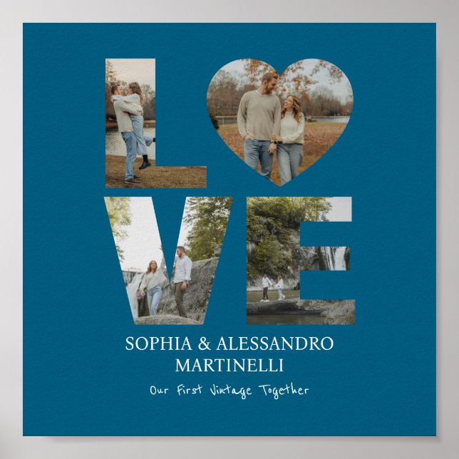 Póster Foto de aniversario personalizado (Frente)