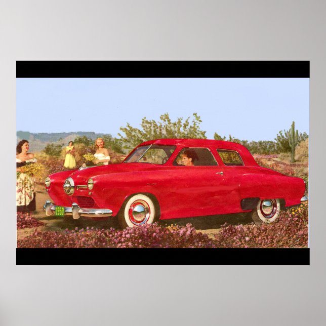 Póster Foto de anuncio de automóvil de 1950 (Frente)