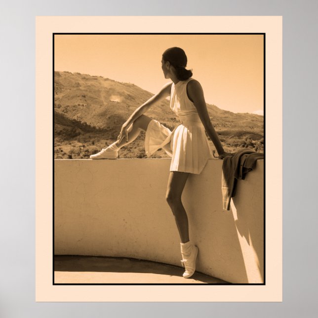 Póster Foto de arte, mujer vestida de tenis (Frente)