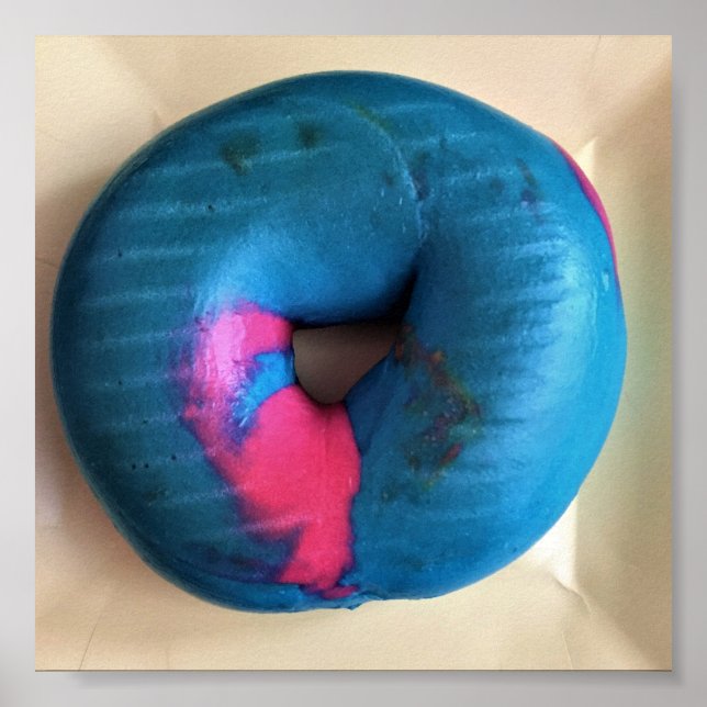 Póster Foto de Bagel azul y rosa (Frente)