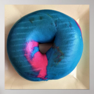 Póster Foto de Bagel Azul y Rosa