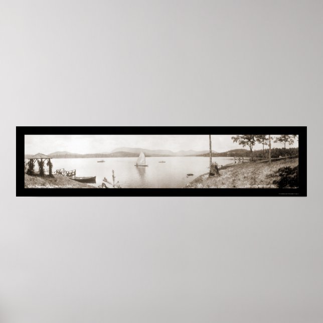 Póster Foto de barcos de Lake Toxaway NC 1911 (Frente)