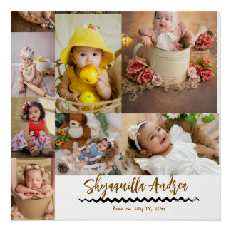 Póster foto de bebé adorable - 9 foto y texto personaliza