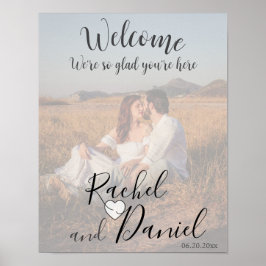 Póster Foto de bienvenida de Boda moderno