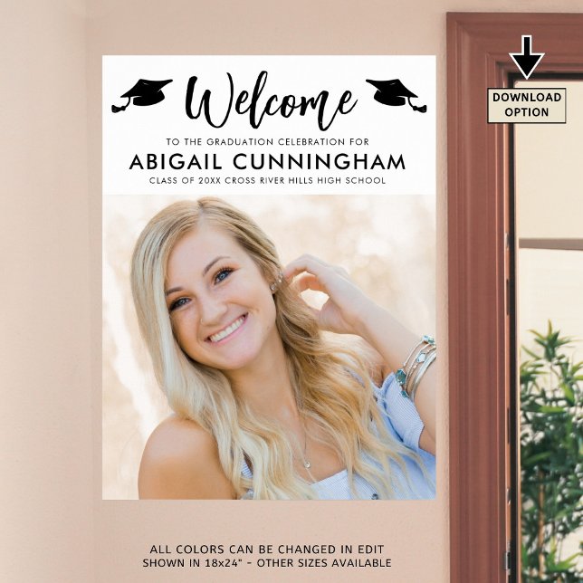 Póster Foto de bienvenida de graduado moderna con guión s (Subido por el creador)