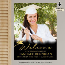 Foto de bienvenida de la fiesta de graduación con 