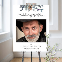 Póster Foto de bienvenida funeraria Rótulo de follaje rus