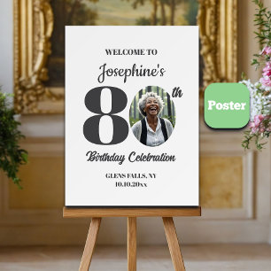 Póster Foto de bienvenida para fiesta de cumpleaños númer