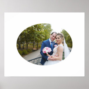 Póster Foto de boda con forma ovalada horizontal