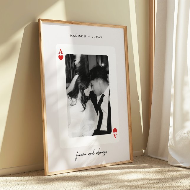 Póster Foto de boda de pareja As de Corazones moderna (Subido por el creador)