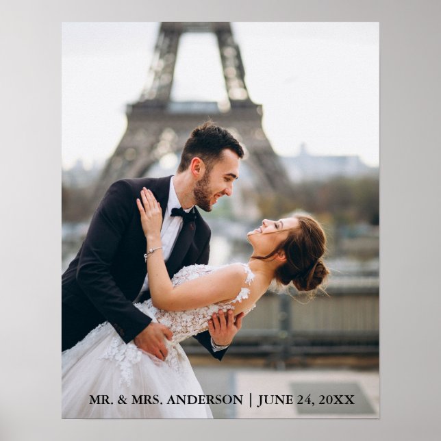 Póster Foto de boda moderna y elegante (Frente)