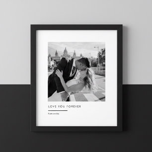 Póster Foto de boda personalizada – Te amo por siempre