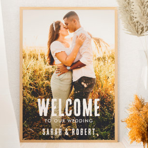 Póster Foto de Boda Rústica Bienvenidos a Nuestra Boda