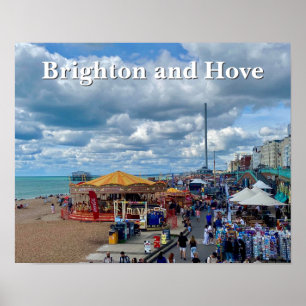 Póster Foto de Brighton y Hove frente al mar